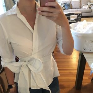 Ann Taylor Bow Wrap Shirt